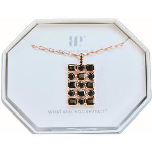 Bomb Party Necklace "All The Luster Of Starlight" Black Onyx on Rose Gold BORG